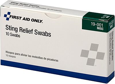 First Aid Only 19-001 Sting Relief Swabs, 10 Count (Pack of 1)