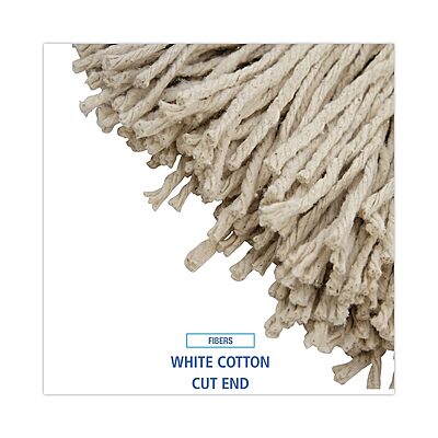 Boardwalk BWK724CCT 24 oz. Cut-End Lie-Flat Cotton Wet Mop Head - White (12/Carton)