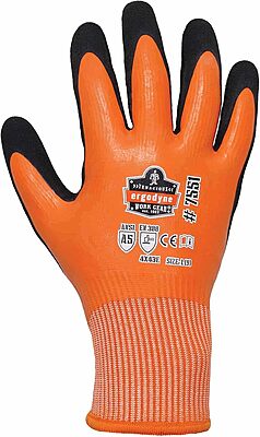 ERGODYNE ProFlex 7551 Coated Waterproof Winter Work Gloves - Cut-Resistant