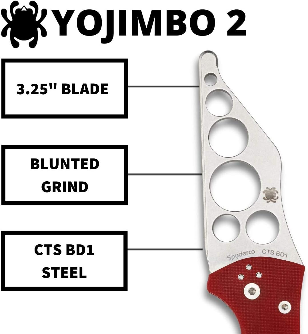 Spyderco Yojimbo 2 Folding Tactical Knife - Wharncliffe