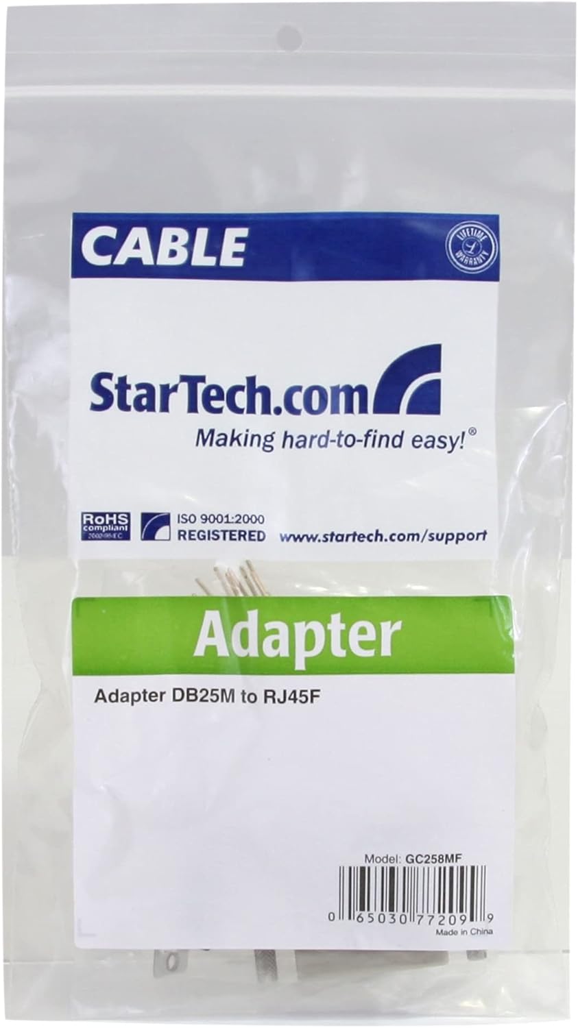 StarTech.com DB25 to RJ45 Modular Adapter - M/F - Serial adapter - DB-25 (M) to RJ-45 (F) (GC258MF), Gray