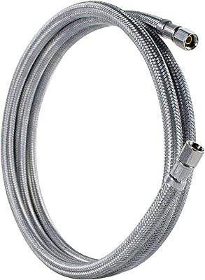 Certified Appliance Accessories Ice Maker Water Line, 5 Feet, PVC Core with Premium Braided Stainless Steel, Silver - Pack of 1