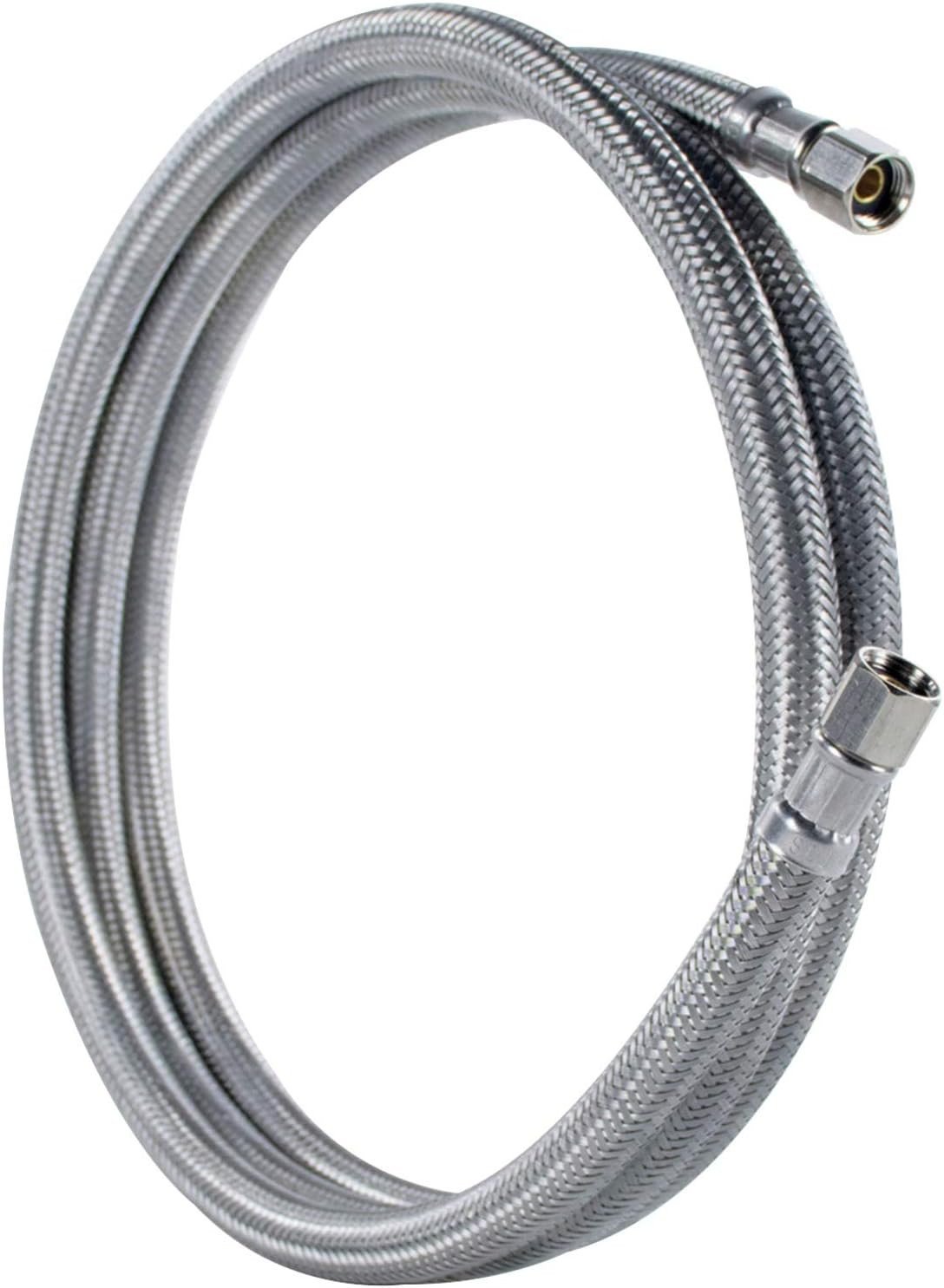 Certified Appliance Accessories Ice Maker Water Line, 5 Feet, PVC Core with Premium Braided Stainless Steel