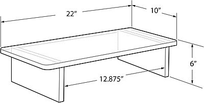 Azar Displays Deluxe Acrylic Monitor Riser Display, Clear
