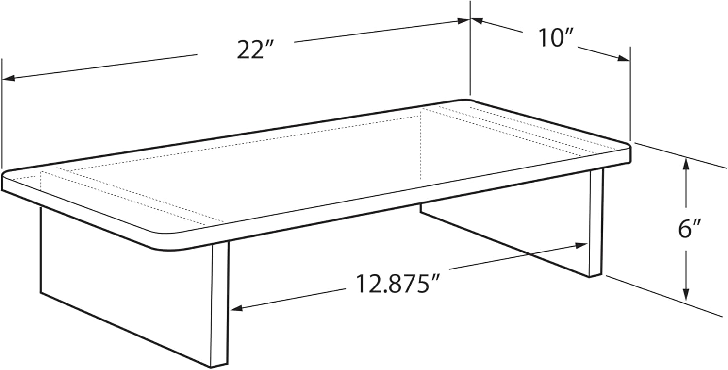 Azar Displays Deluxe Acrylic Monitor Riser Display, Clear