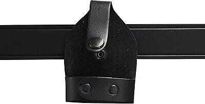 Shield Wallets Bikini Open Top Handcuff Case with Clip and Black Snap Detective Style Black Leather