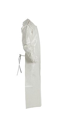 DuPont - SL278BWH00001200 Tychem 4000 Disposable Sleeved Chemical Resistant Apron with Elastic Cuff and Bound Seams, White