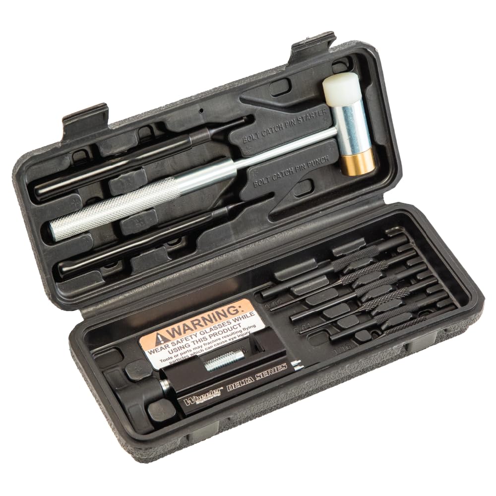 Wheeler Roll Pin Install Tool Kit with Trigger Install Tool, Punches, Brass/Polymer Hammer and Storage Case for Gunsmithing