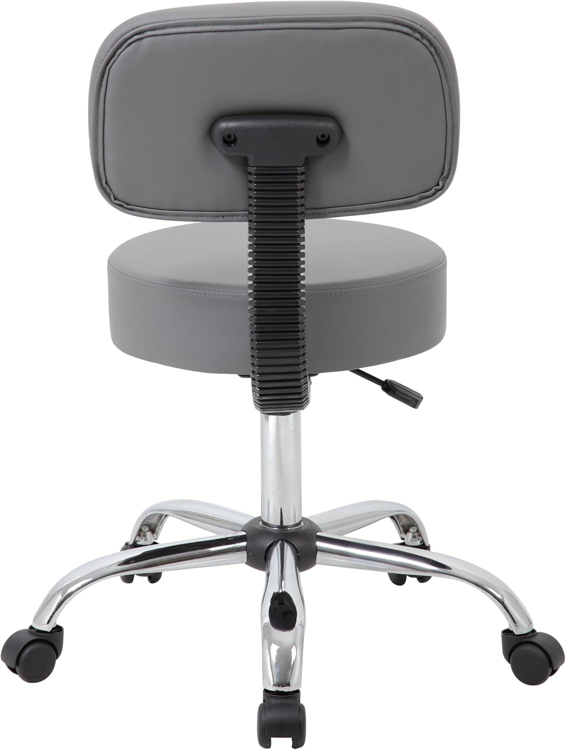 BOSS OFFICE PRODUCTS Medical Stool with Back, Antimicrobial Vinyl, Chrome Base