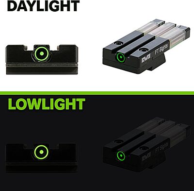 MEPROLIGHT MEPRO FT Bullseye Rear Sight - Fiber-Optic Tritium Pistol Sight, No Battery Required