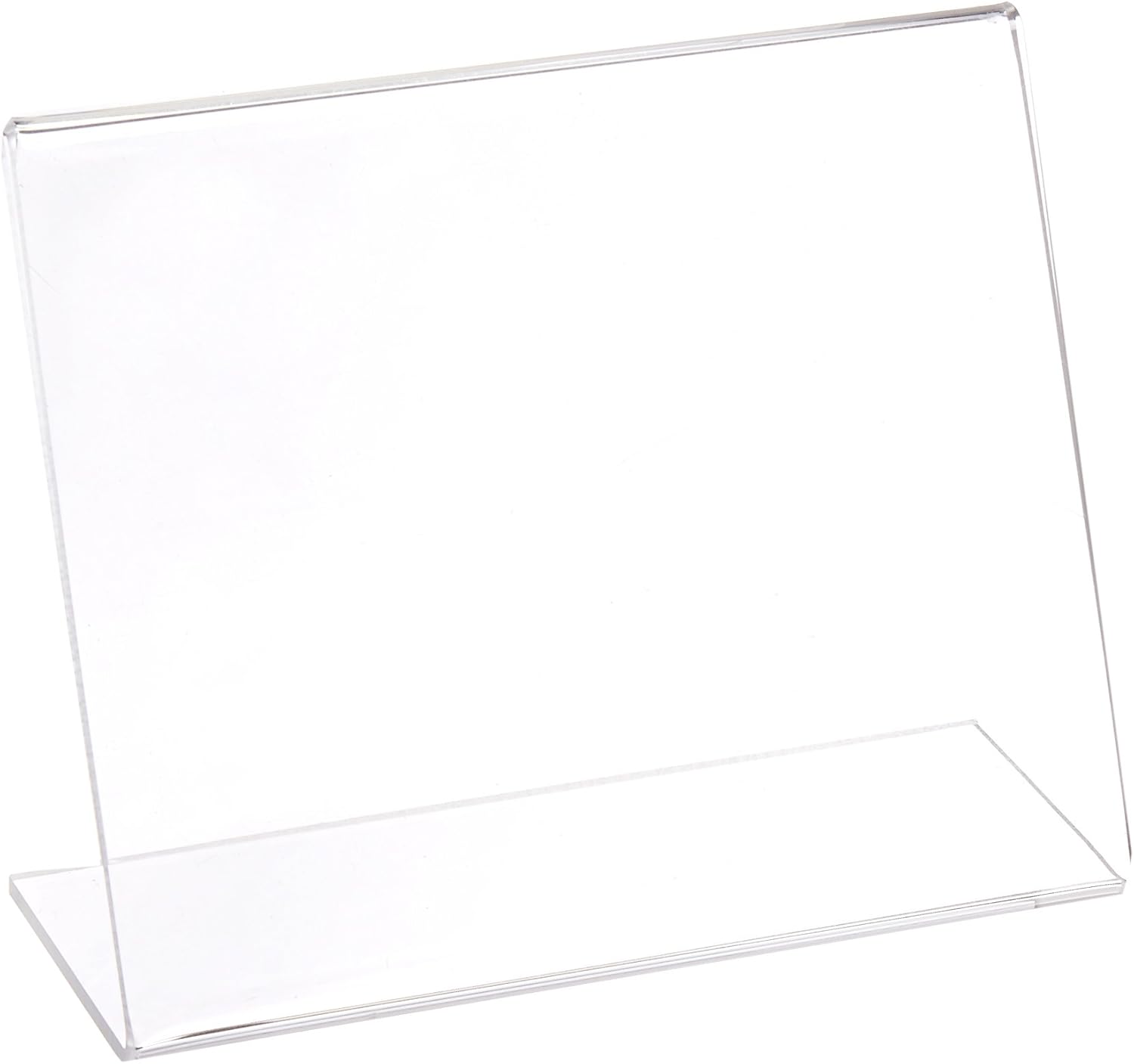 Azar Displays Acrylic L-Shaped Sign Holders, Clear - Pack of 10