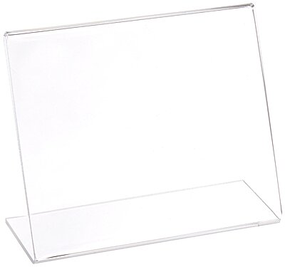 Azar Displays Acrylic L-Shaped Sign Holders, Clear - Pack of 10