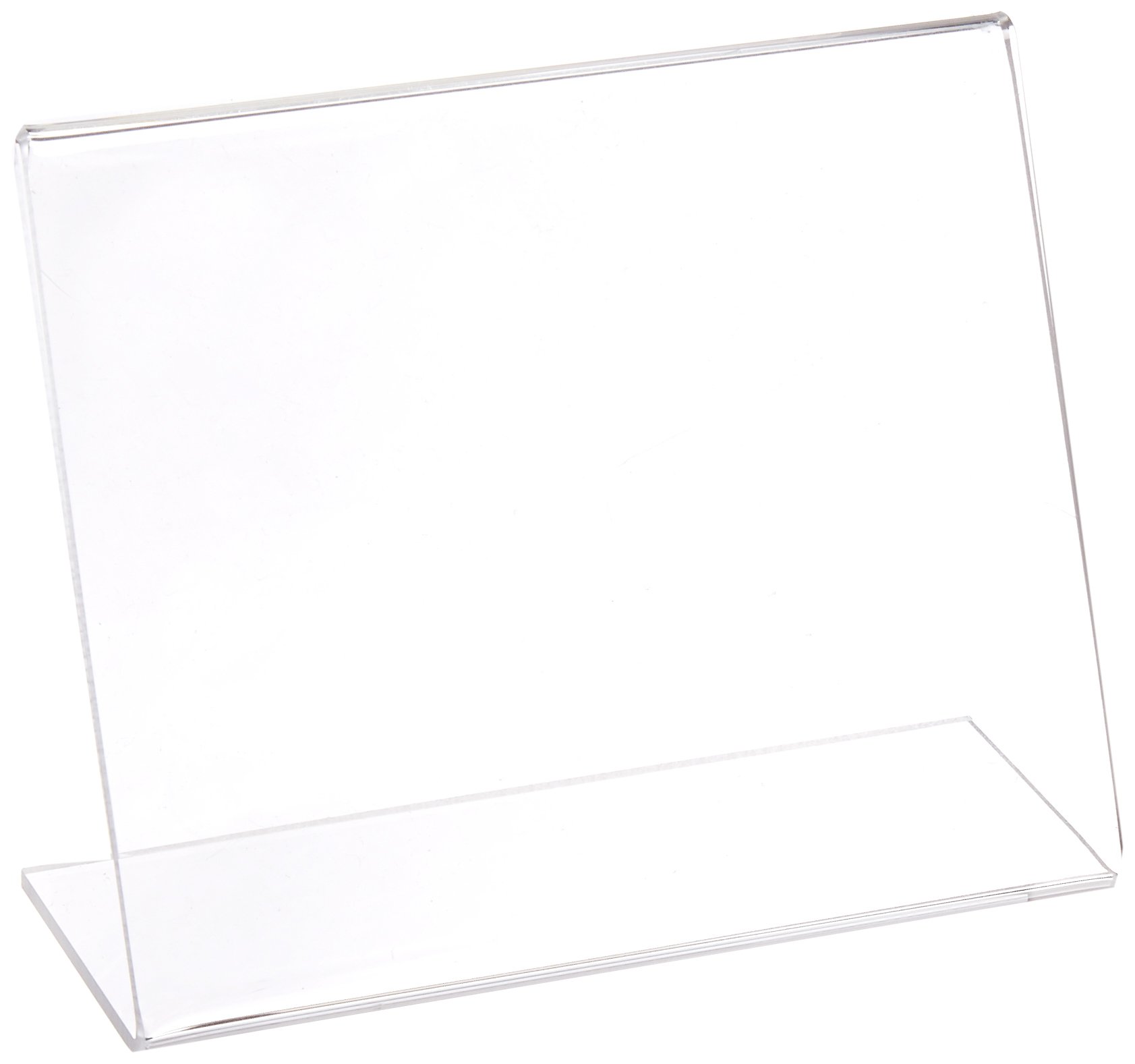 Azar Displays Acrylic L-Shaped Sign Holders, Clear - Pack of 10