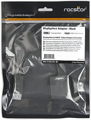 Rocstor DisplayPort (male) to HDMI (female) Adapter Converter - 1 Pack - Y10A101-B1