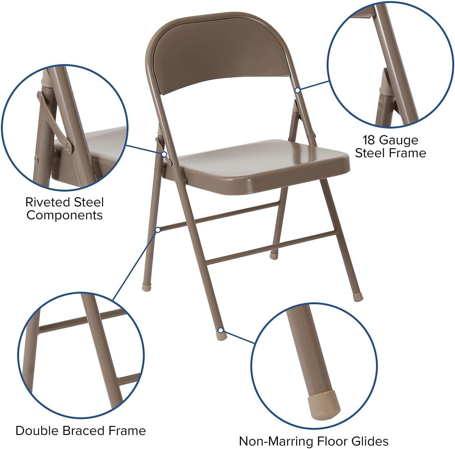 Flash Furniture HERCULES Series Double Braced Metal Folding Chair