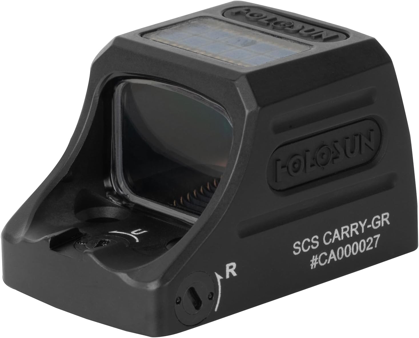 HOLOSUN Green Multi-Reticle, Enclosed, Aluminum, Solar Charging K Compact Pistol Cut (SCS-Carry-GR)