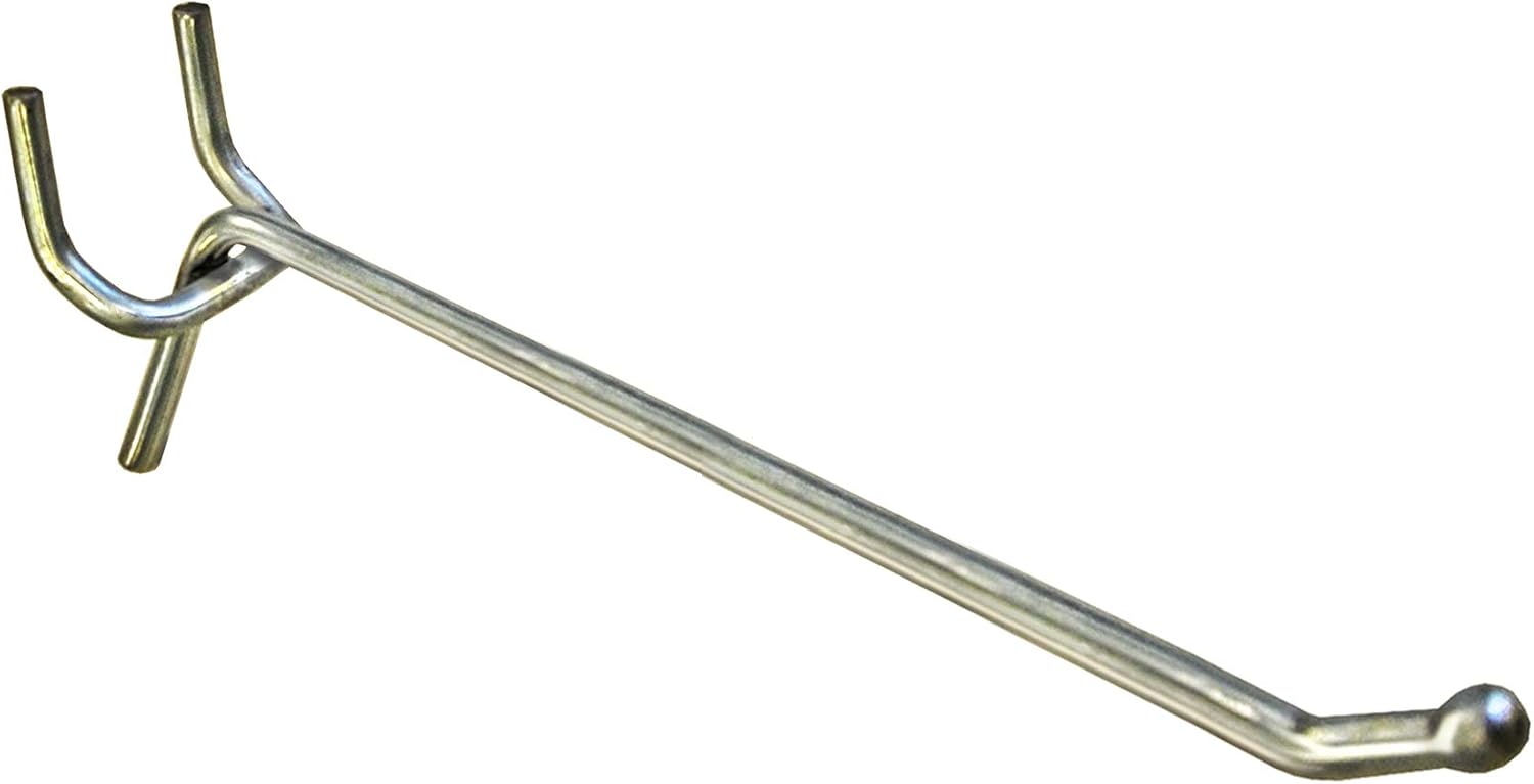 Azar Displays All-Wire Galvanized Pegboard and Slatwall Hooks, 50-Pack