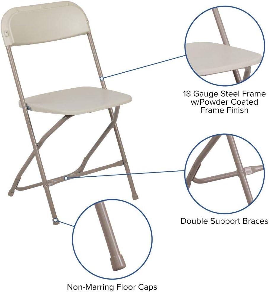 Flash Furniture Hercules Series Commercial-Grade Plastic Folding Chair - 650LB Weight Capacity