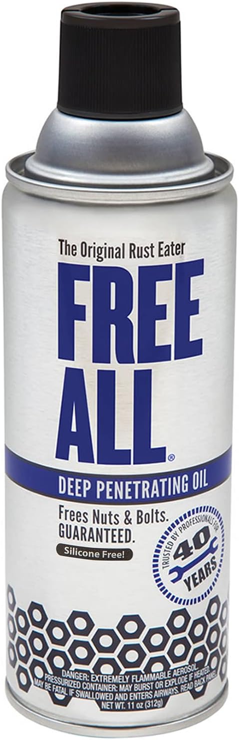 Free All Rust Eater Deep Penetrating Oil, 11 oz Aerosol – Loosens Rusted Bolts, Nuts