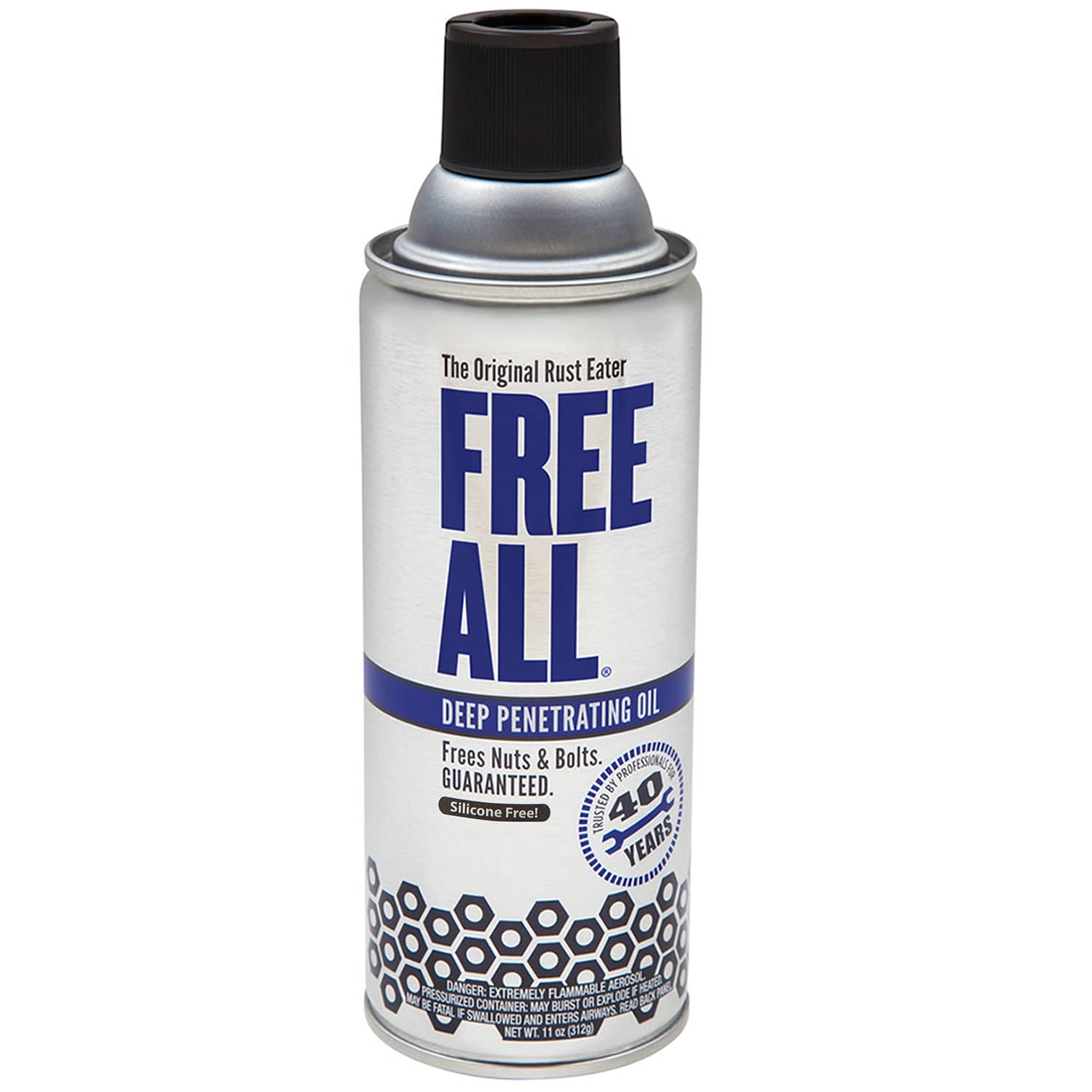 Free All Rust Eater Deep Penetrating Oil, 11 oz Aerosol – Loosens Rusted Bolts, Nuts