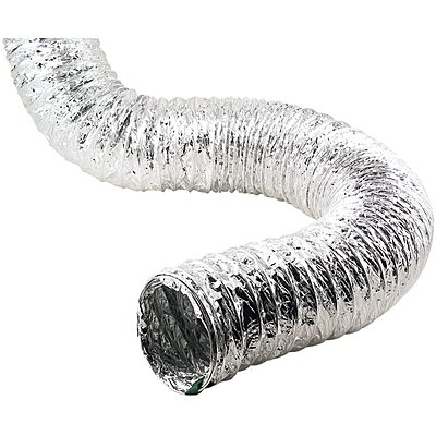Lambro LamaFlex 4-Ply Aluminum Flex Duct For Bathroom Venting, Silver, 450/TD450