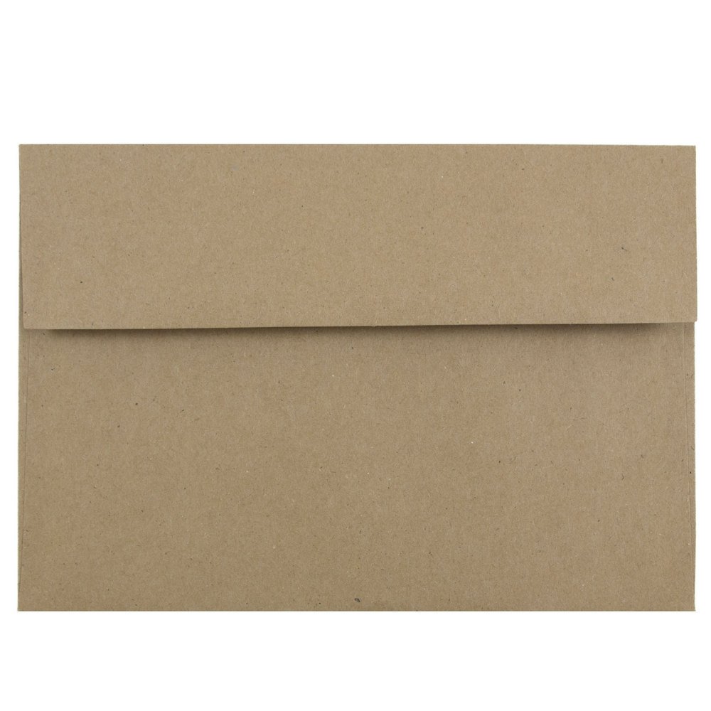 JAM PAPER Booklet Invitation Envelopes, Brown Kraft, Recycled