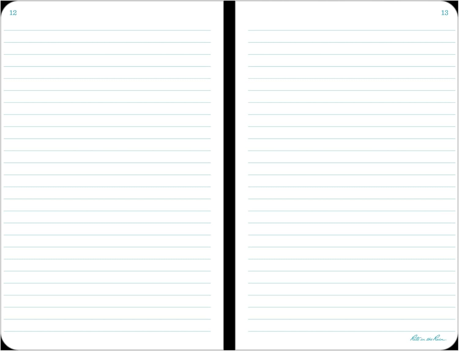 Rite in the Rain Weatherproof Hard Cover Notebook, 4.75" x 7.5", Yellow Cover, Journal Pattern (No. 390F) Yellow Journal