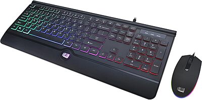 Adesso EasyTouch 137CB Illuminated Gaming Keyboard & Mouse Combo - USB Cable - 104 Key - English (US) - AKB137CB