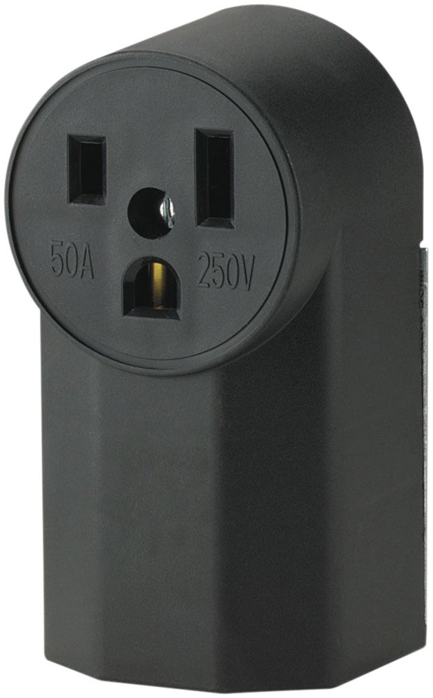 The Eaton WD1252 2-Pole 3-Wire 50-Amp 125-Volt Surface Mount Power Receptacle, Black,Original Version,Small Small Multicolor