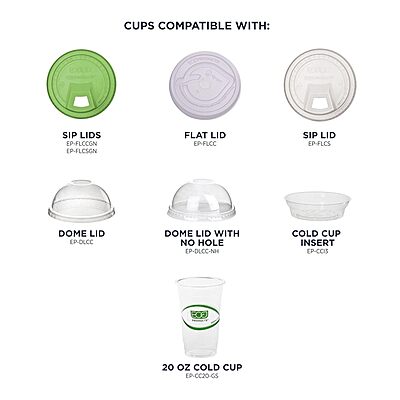 ECO-PRODUCTS GreenStripe Clear Compostable PLA Cold Cups