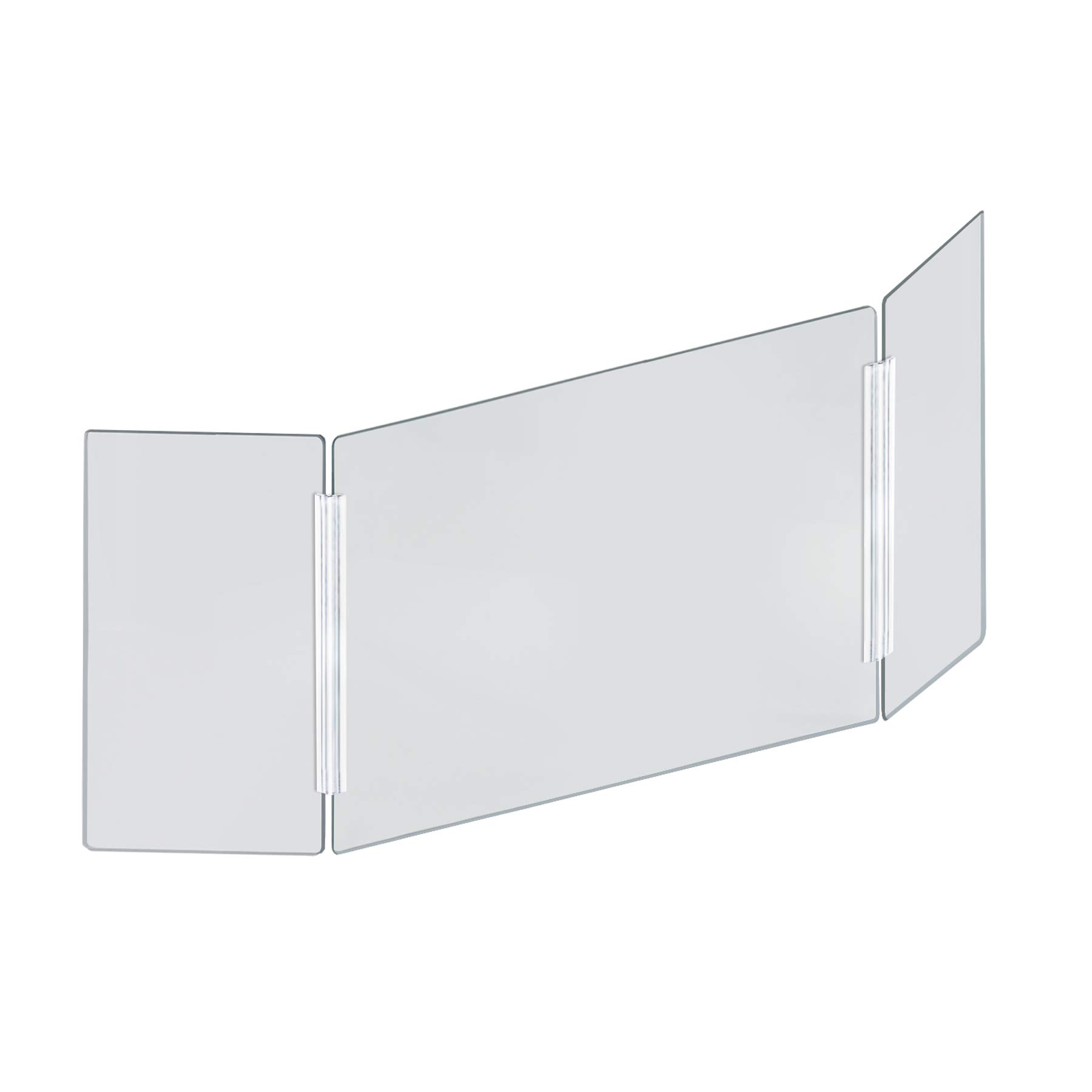 Azar Displays Tri-Fold Protective Sneeze Guard for Counter and Desk - Portable Plexiglass Barrier