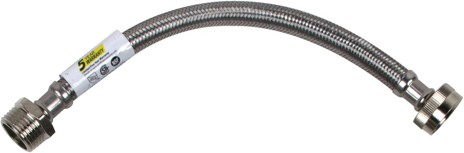 Certified Appliance Accessories Braided Stainless Steel Steam Dryer Installation Kit with 90° Elbow, Y Connector & Inlet Adapter, 6 ft