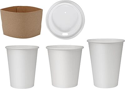 Genuine Joe GJO19045PK Polyurethane-Lined Single-Wall Disposable Hot Cup, 8-Ounce Capacity, White (Pack of 50)