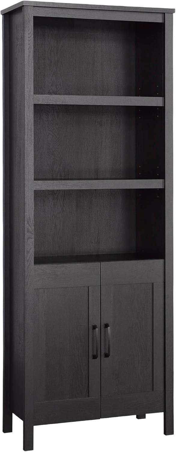 Sauder Select 72inH Bookcase with Doors, Raven Oak Finish