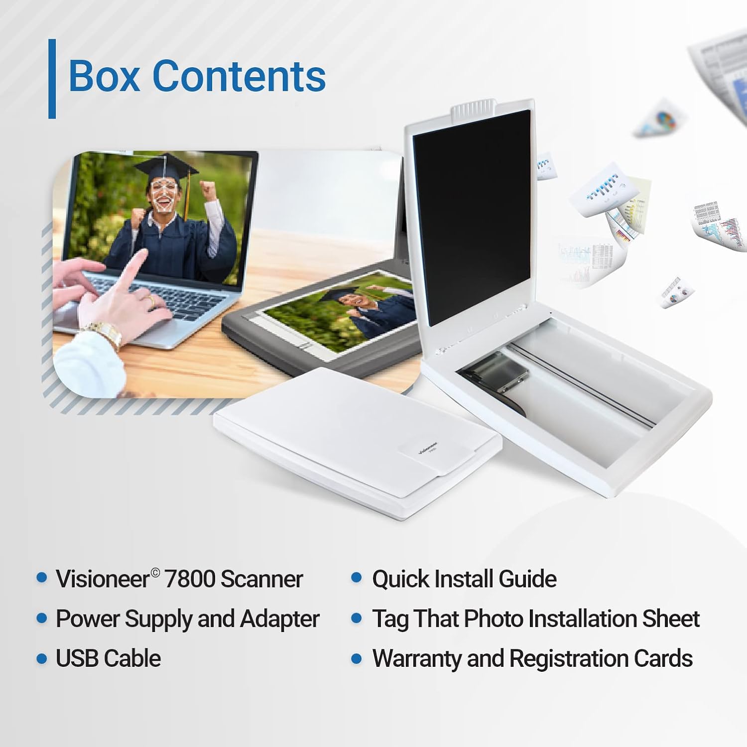 Visioneer Flatbed Color Photo and Document Scanner with Tag That Photo Software