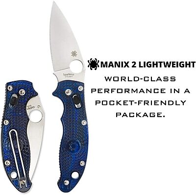 Spyderco Manix 2 Folding Knife with Ball Bearing Lock - PlainEdge