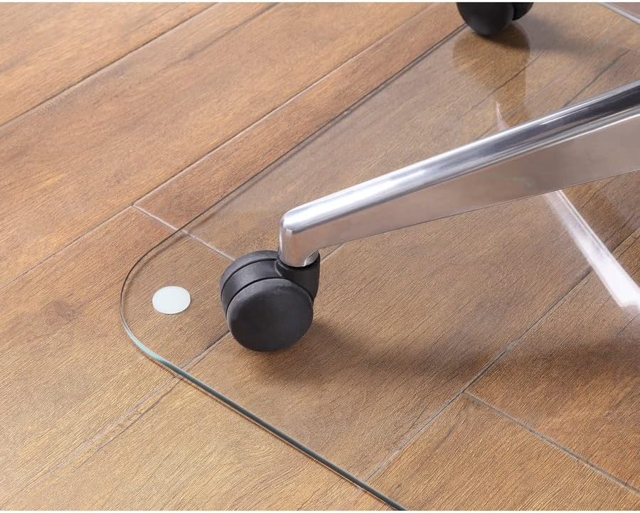 LORELL Tempered Glass Chairmat, Clear, 0.25" Thick, Rectangular
