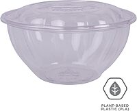 ECO-PRODUCTS Compostable Clear PLA Salad Bowls with Lids, Case of 150