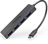Plugable USB C to USB Adapter Hub, 4 Port USB 3.0 Hub, USB Splitter for Laptop, Compatible with Windows, MacBook Pro/Air