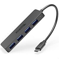 Plugable USB C to USB Adapter Hub, 4 Port USB 3.0 Hub, USB Splitter for Laptop, Compatible with Windows, MacBook Pro/Air