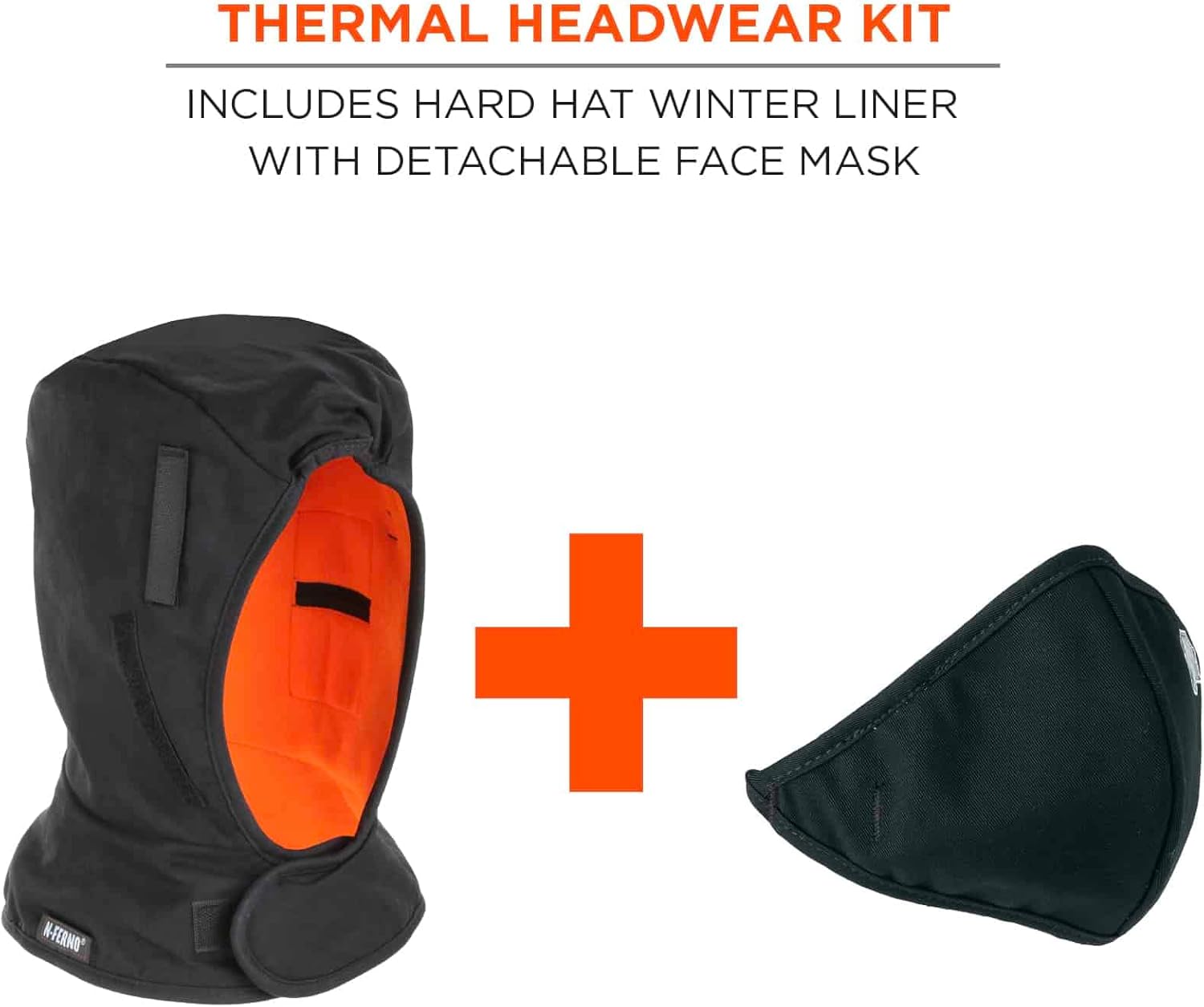 Ergodyne - 16871 Winter Hard Hat Liner with Cotton Mouthpiece, N-Ferno 6871, black, kit