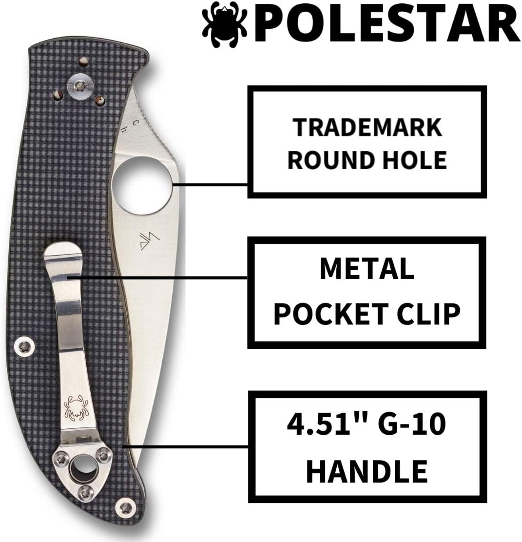 SPYDERCO Value Folding Utility Knife with CTS BD1 Stainless Steel Blade and Gray G-10 Handle, PlainEdge
