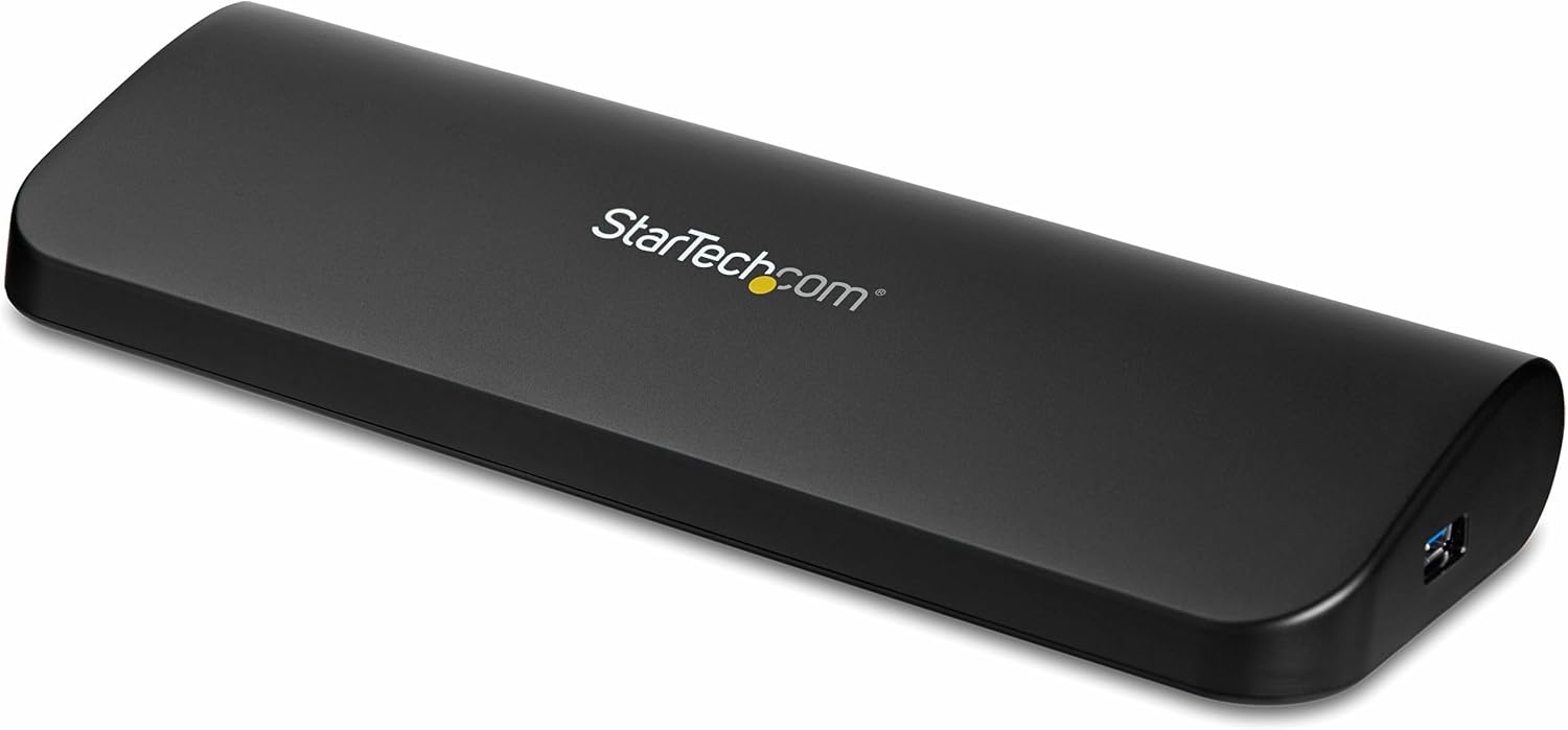StarTech.com Dual Monitor USB 3.0 Laptop Docking Station with HDMI/DVI/VGA, 3x USB-A Hub, GbE, Audio