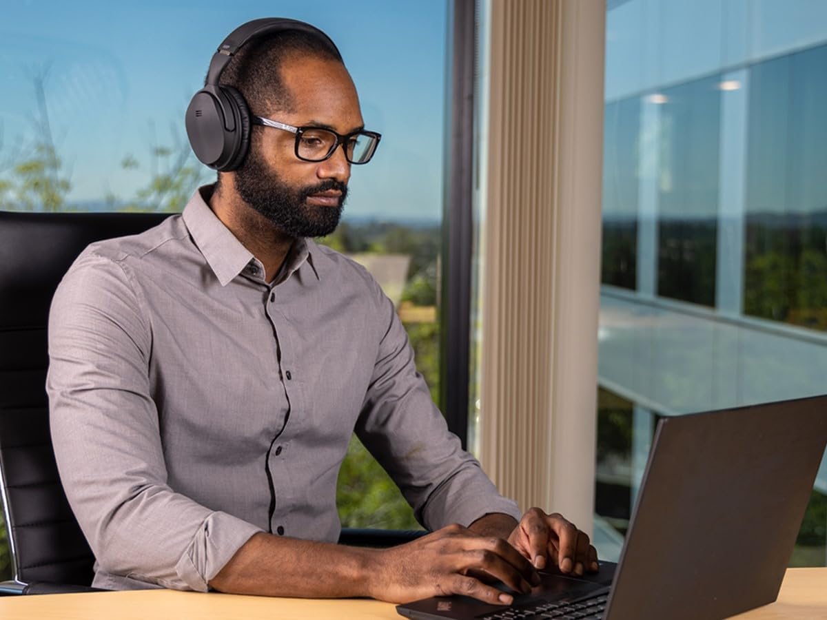 Monoprice Wireless Over Ear Headphones - Active Noise Cancelling (ANC) Bluetooth 5.0, Extended Playtime, Qualcomm aptX Audio