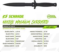 Schrade Delta Class Needle Magnum Serrated Fixed Blade with High Carbon Stainless Steel for Outdoor Survival