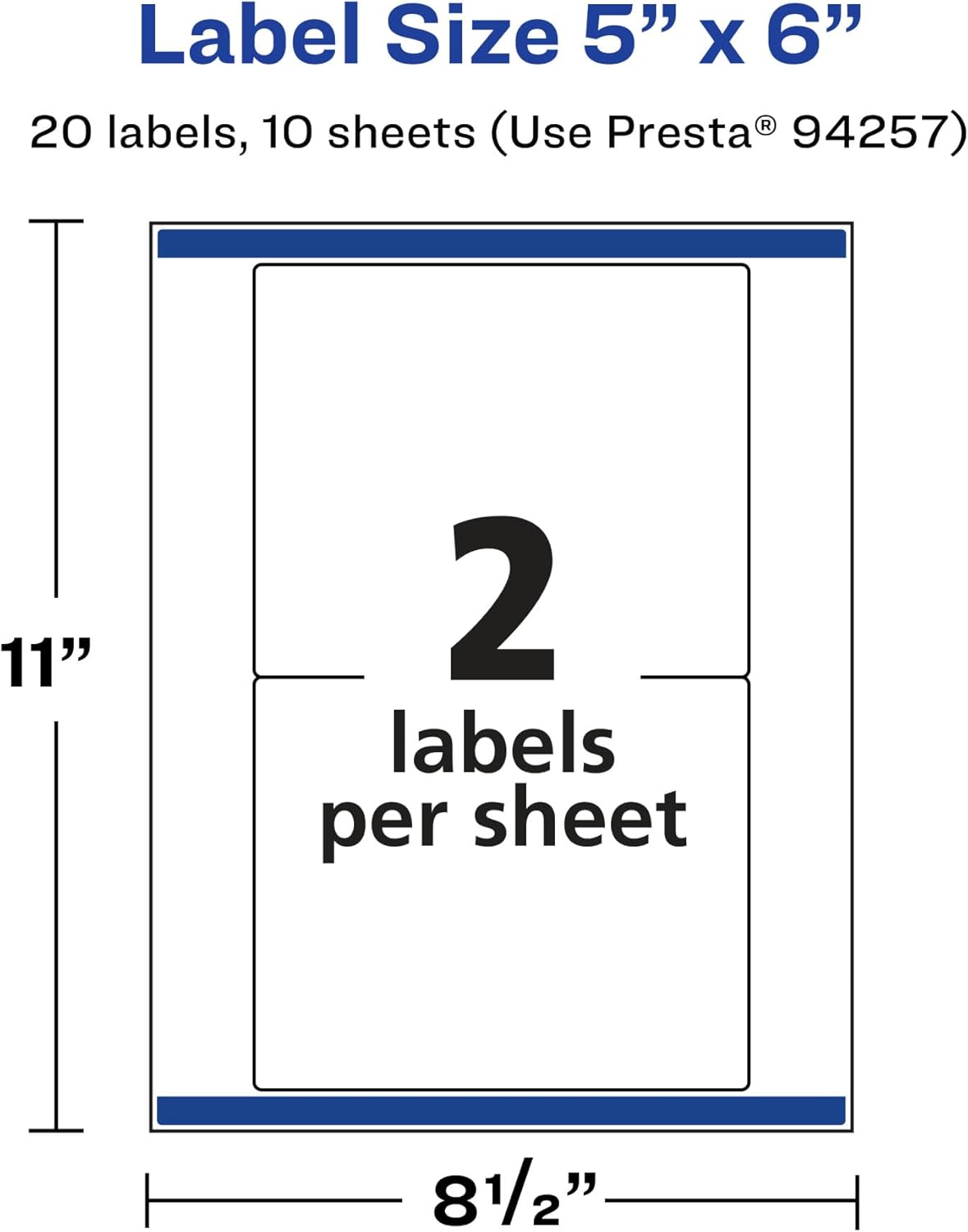 AVERY Glossy Clear Rectangle Labels, Sure Feed Technology, 5" x 6"