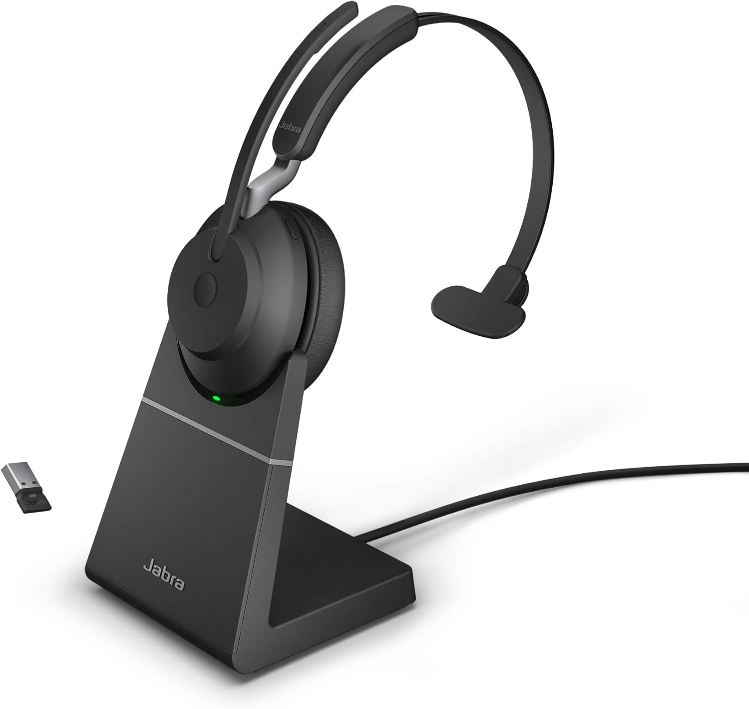 Jabra Evolve2 65 - USB-A UC Mono with Charging Stand - Black Wireless Headset/Music Headphones