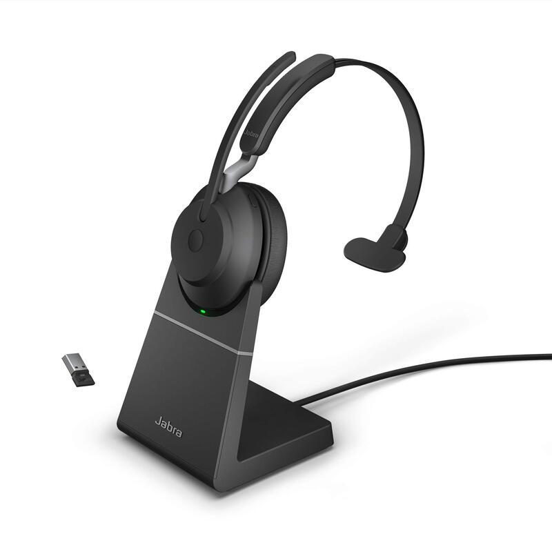 Jabra Evolve2 65 - USB-A UC Mono with Charging Stand - Black Wireless Headset/Music Headphones