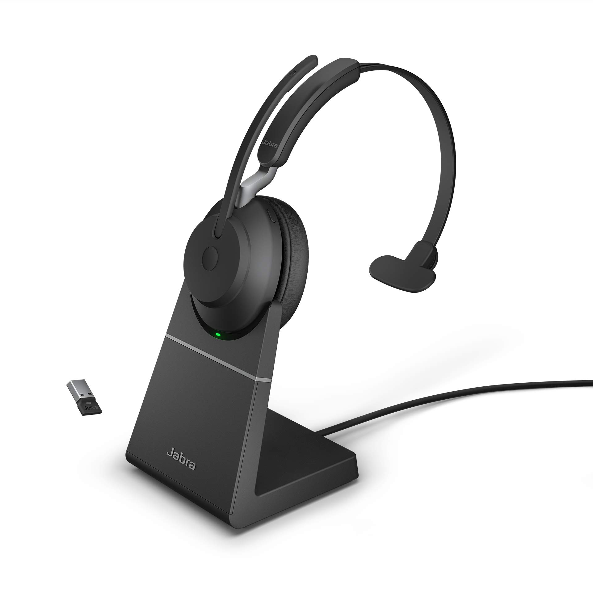 Jabra Evolve2 65 - USB-A UC Mono with Charging Stand - Black Wireless Headset/Music Headphones