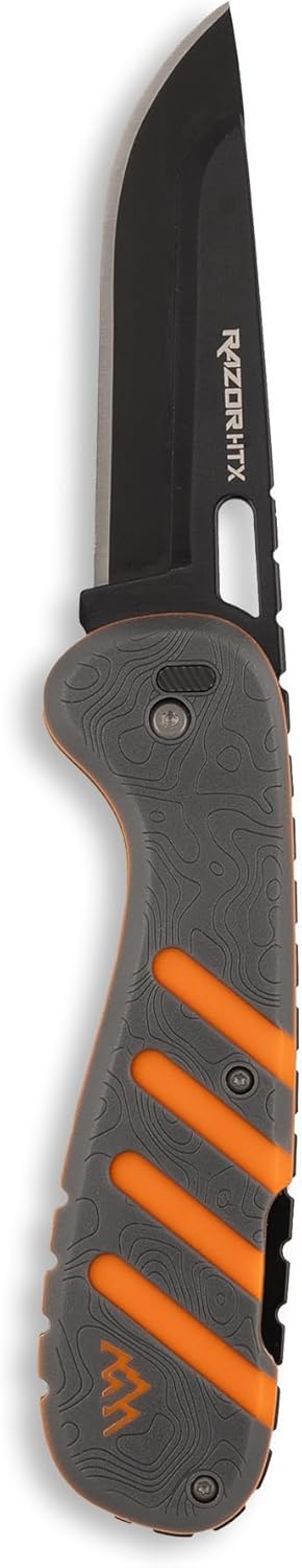 OUTDOOR EDGE Razor HTX 3.5" Folding Hunting Knife – Includes 5 Drop Point Blades, 1 Gut Blade